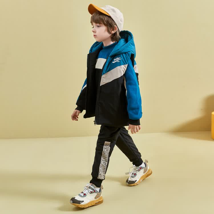 木木屋 童装男童秋冬装套装2020新款中大儿童男孩洋气加绒加厚三件套