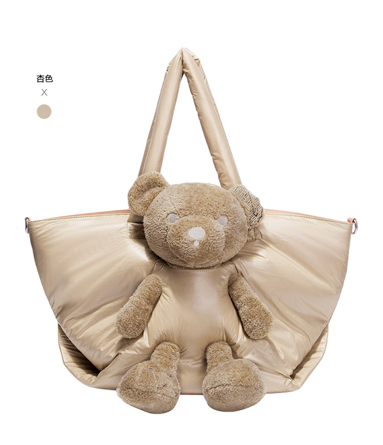 精典泰迪classic teddy 【羽绒托特包】毛绒绅士熊羽绒单肩托特包织物