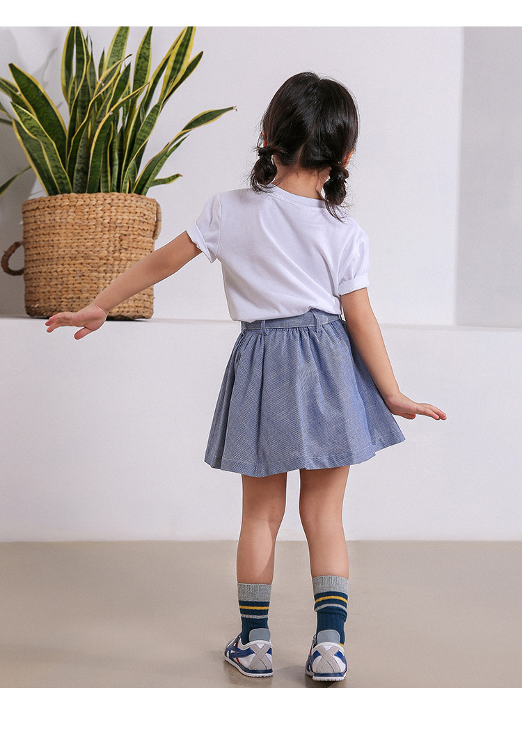 白鹿语louisy ao 圆领短袖女童t恤夏季童装女中大童拼音字母印花女童