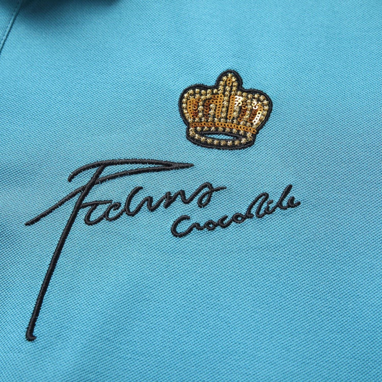 专柜夏季新品经典时尚草体logo设计百搭舒适男polopolo衫 葱青色 m