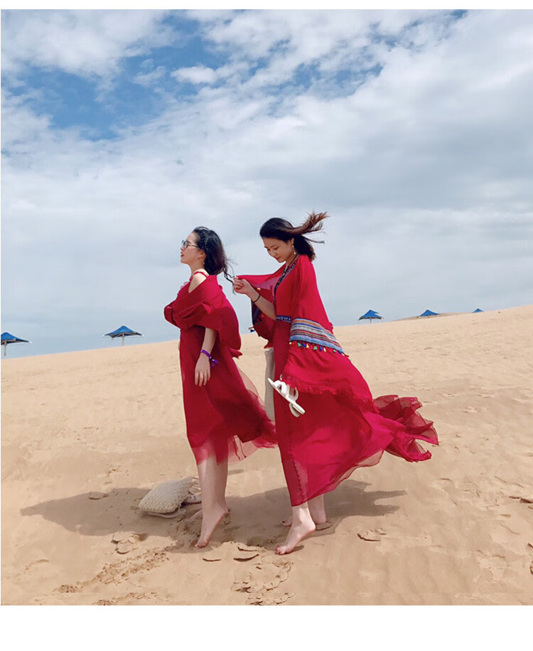 皓顿haut ton 2021新款四可用围巾沙滩巾披肩纱巾防风保暖围巾 枣红色