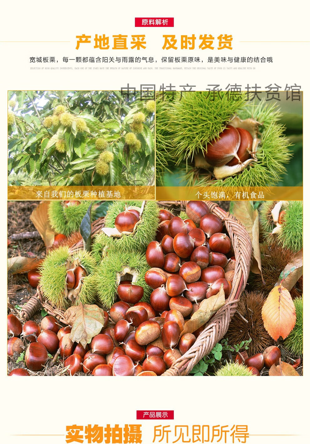 承德助农馆神栗板栗仁1000g礼盒有机甘栗仁熟制栗子承德特产礼盒有机