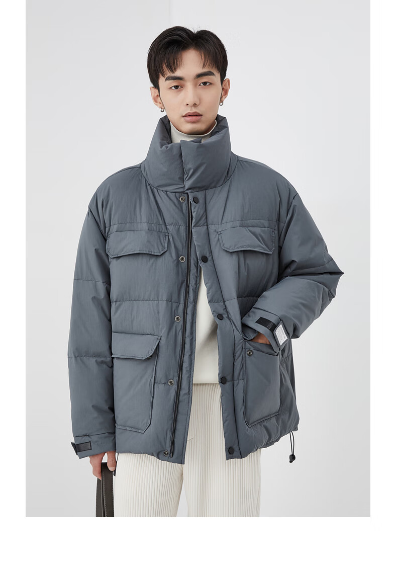 【元气少年】伯爵卓尔短款羽绒服男厚款2020冬季新款立领纯色日系宽松