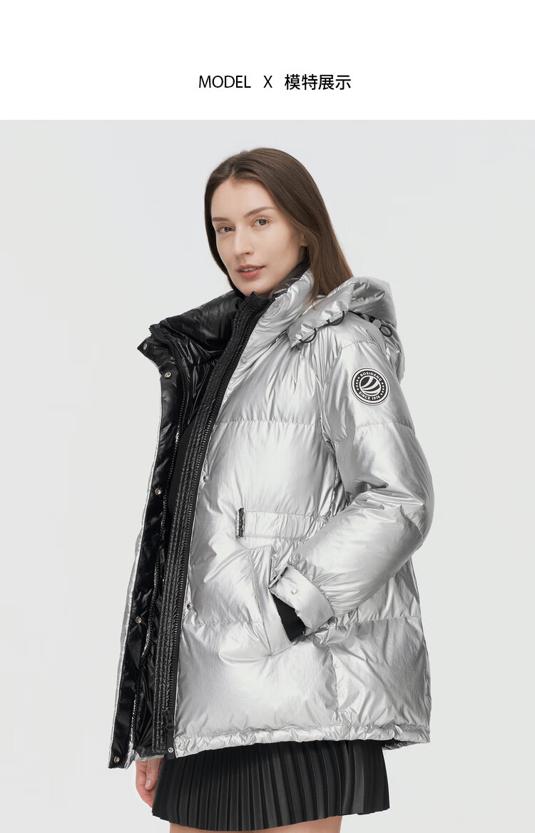 波司登bosideng 羽绒服女士紫色泡芙鹅绒短款2022年新款冬季外套羽绒
