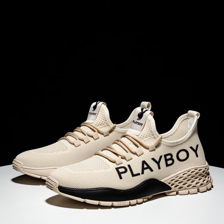 花花公子playboy 2021新款潮流网面运动鞋椰子鞋轻便休闲鞋透气飞织