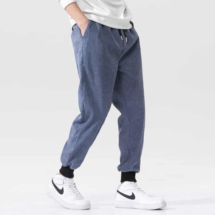 新款舒适灯芯绒保暖舒适运动工装裤子长裤男士休闲裤男裤 黑色 3xl