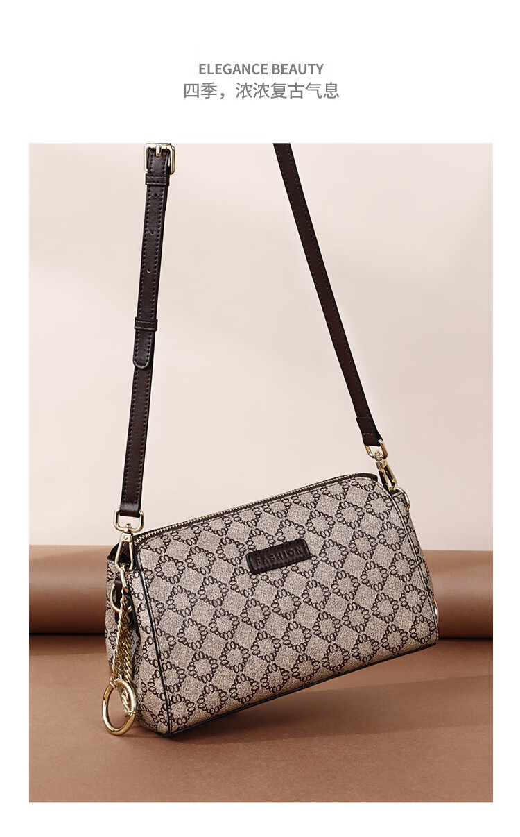 卡丹路cardanro 【印花经典】时尚复古小方包单肩包包女式斜挎包女包