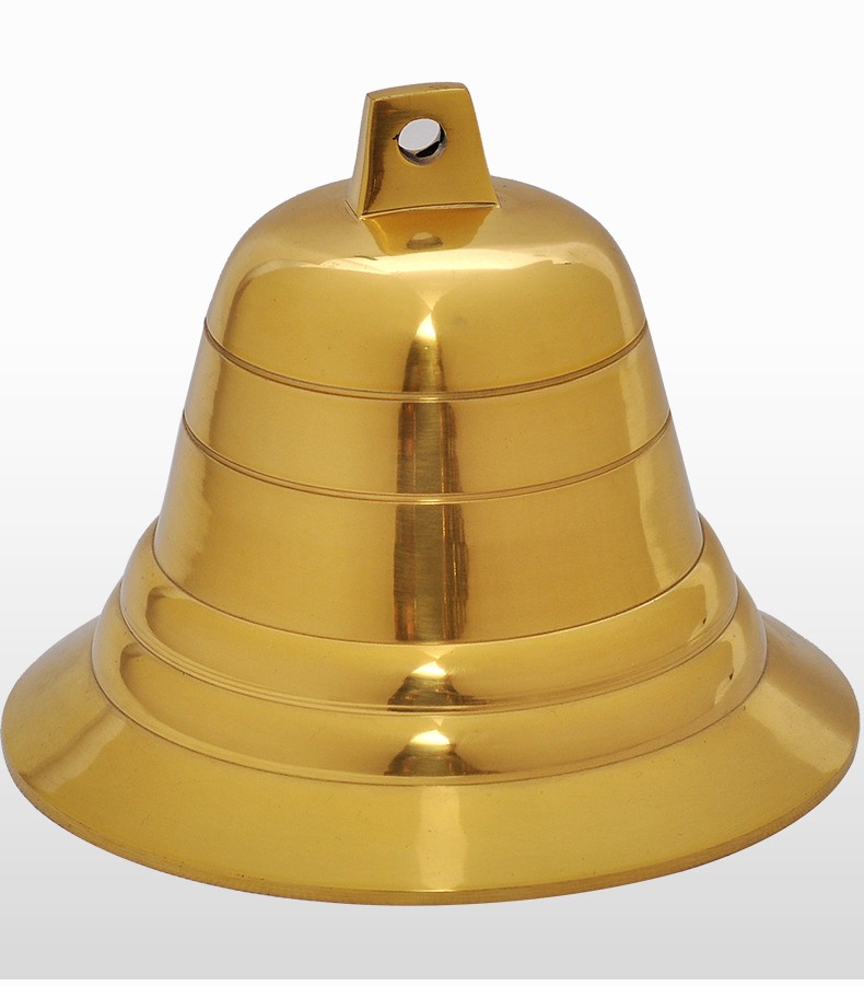 黄铜铃铛铜钟室内寺庙平安风铃挂件挂钟风水摆件小大号喇叭口古钟 16