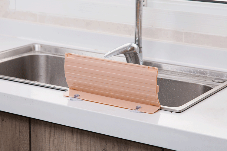 水池挡水板家用洗手池防水板创意厨房水槽防溅水隔水可伸缩挡板北欧蓝