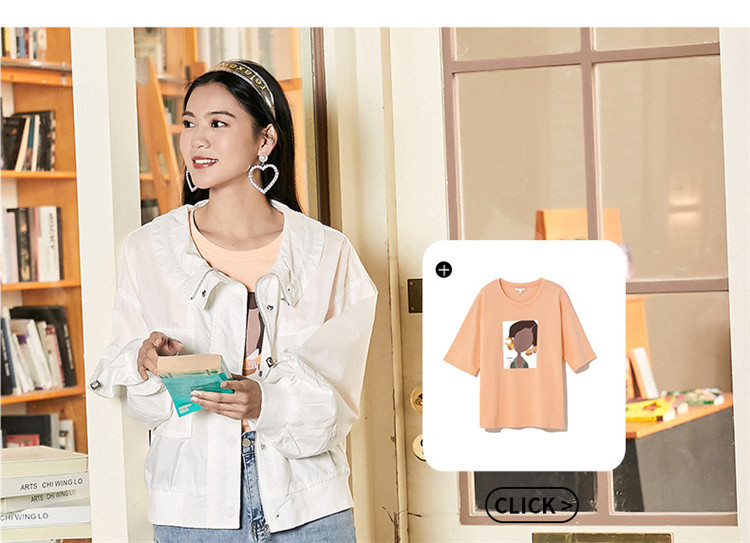 yilian 2021新款外套女春秋韩版宽松潮牌短款夹克港味ins潮外套女