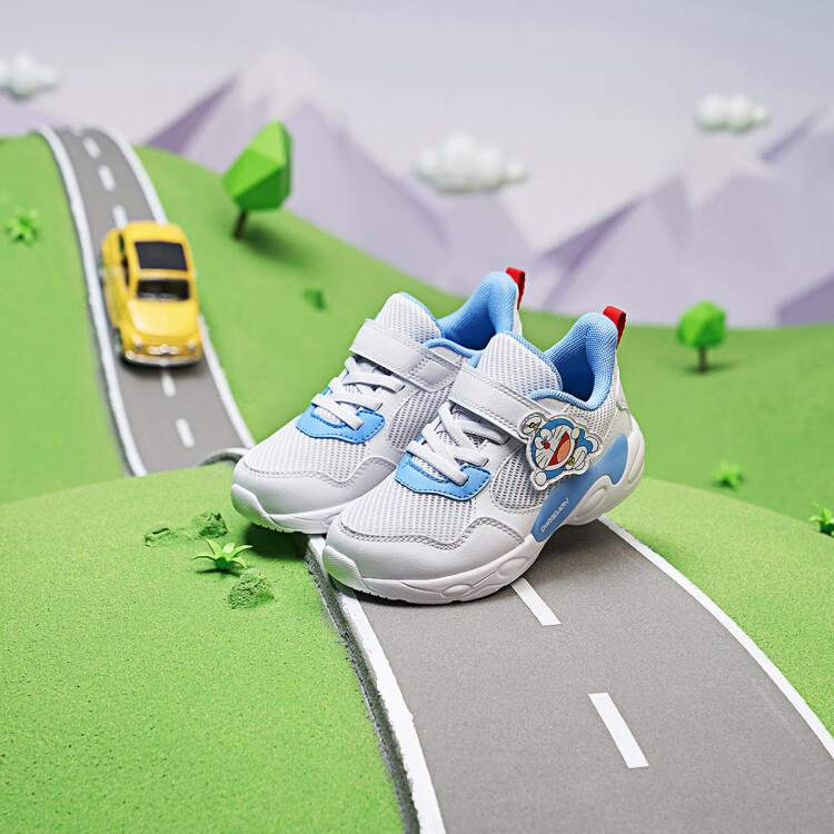 安踏anta 男童鞋女童鞋小童鞋哆啦a梦 凯蒂猫图案魔术贴运动鞋 童鞋