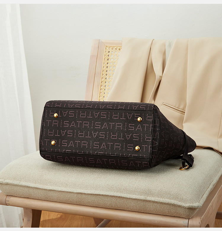 皓顿hautton唯品定制新款经典印花大容量托特包女手提包单肩包女包深