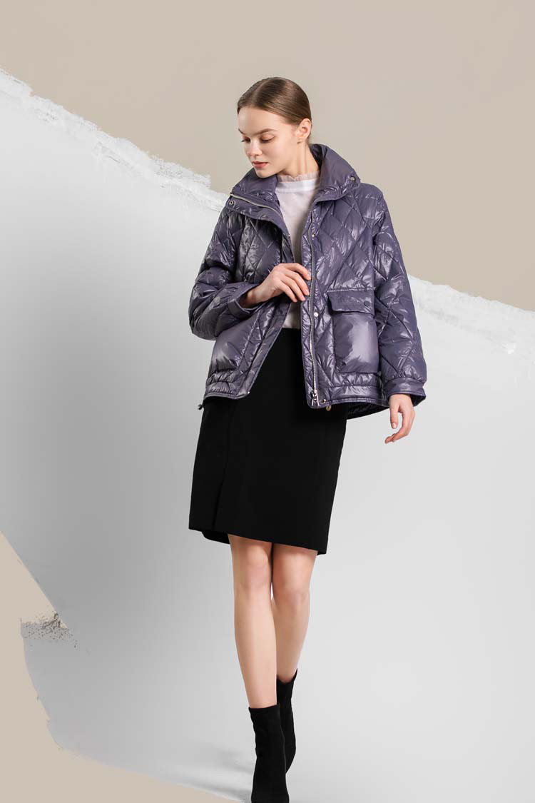 马天奴myteno 【秋冬新品】宽松翻领短款纯色简约时尚长袖女式羽绒服