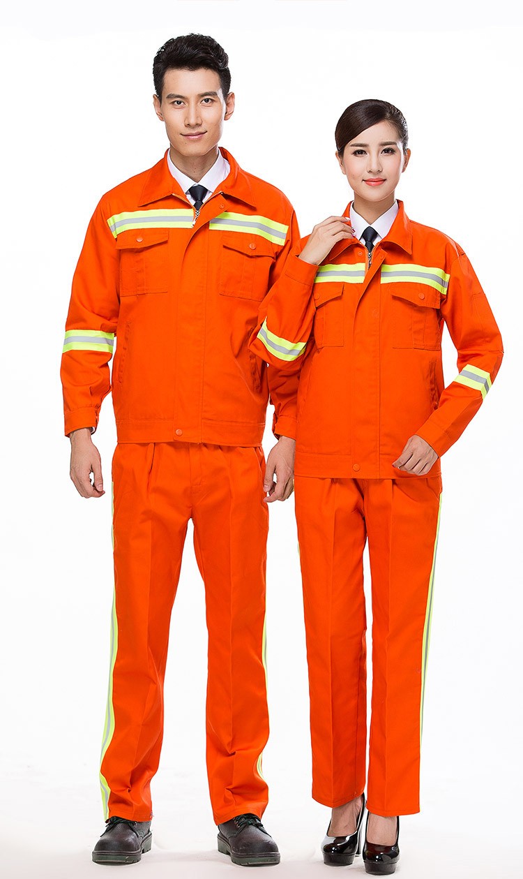 乔洛依环卫服长袖男女套装桔色反光条园林绿化环保工作服铁路清洁路政