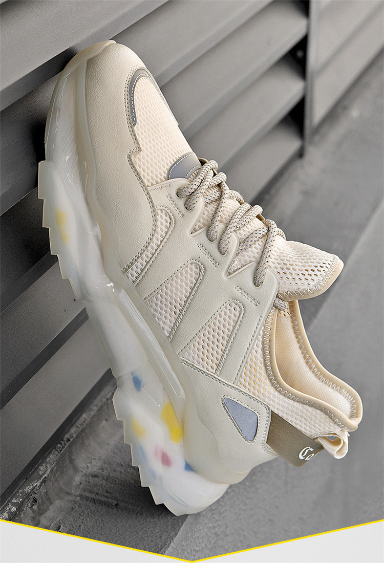 卡宾cabbeen 2021夏季新款时尚潮流百搭轻便休闲鞋个性炫彩彩虹底老爹