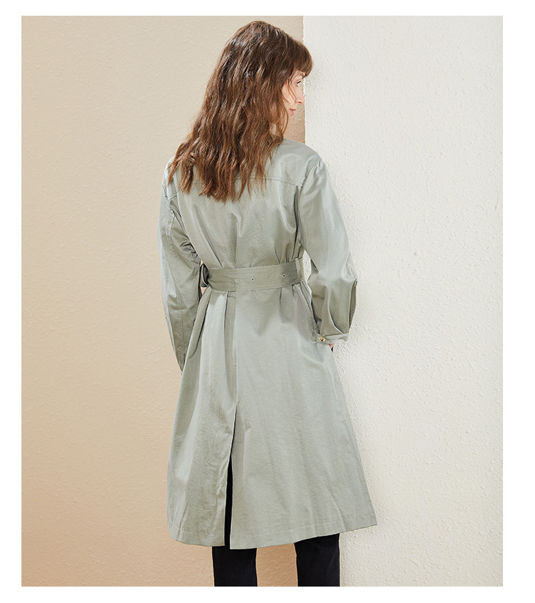 蔓诺蒂my.node 2021春新款挺阔感阔型风衣外套女 白色 m