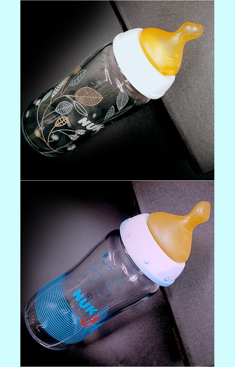 仿母乳扁嘴 德国nuk奶瓶新生儿宽口径玻璃奶瓶婴儿宝宝扁头仿真母乳