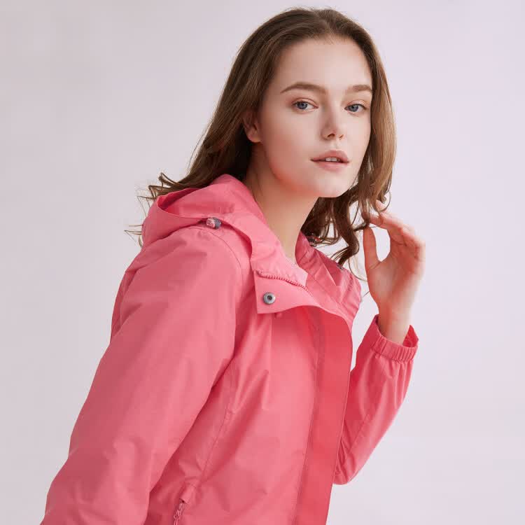 骆驼牌cameljeans 【防风防水】女款单层冲锋衣薄款外套登山服装旅行