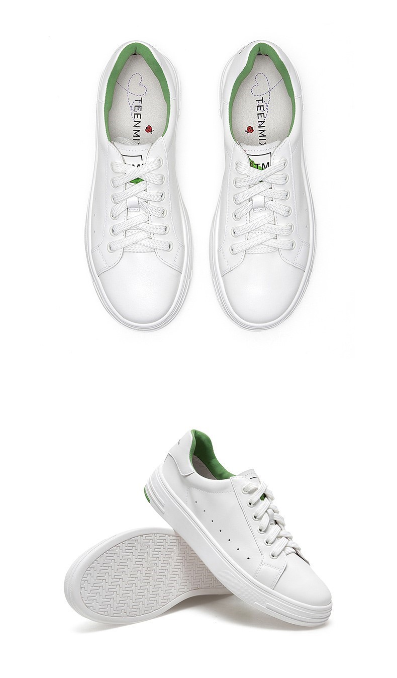 teenmix/天美意2021春新款商场同款减龄小白鞋牛皮革女休闲板鞋czh20