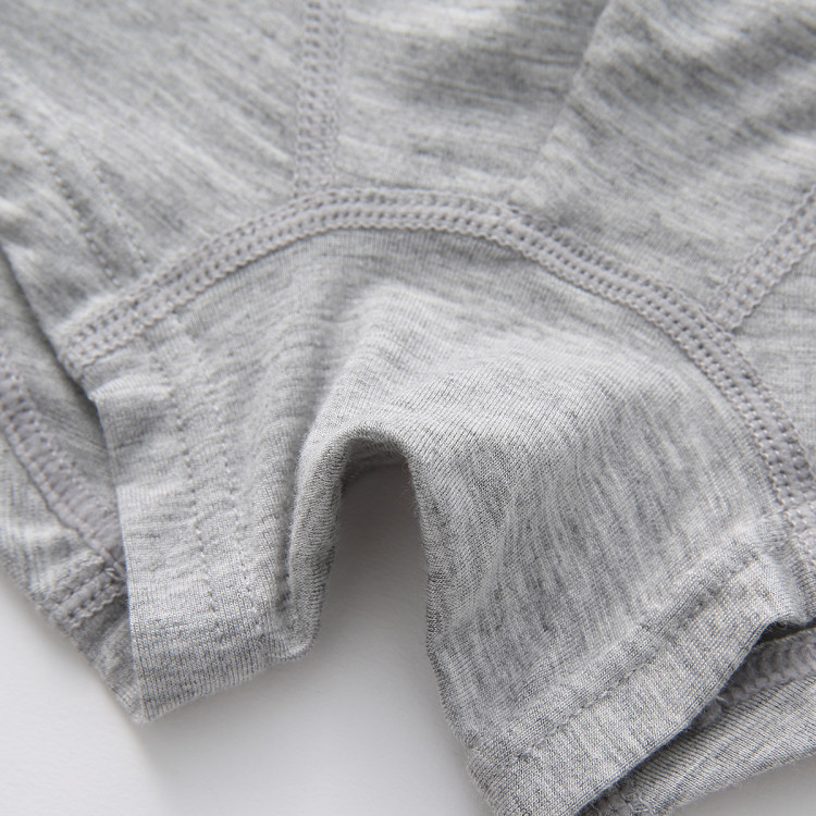 鸿星尔克erke 男童内裤舒适柔软男平角裤(三条装)内衣裤 浅花灰/奶油