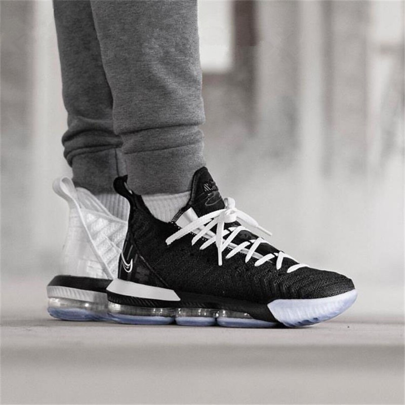 nike耐克男鞋 lebron 16 詹姆斯16代 黑白缓震耐磨实战篮球鞋ao2595