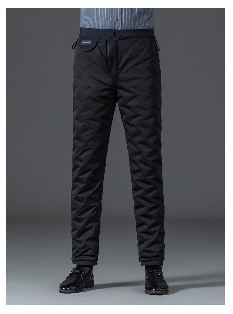 罗蒙romon 【鹅绒】四面弹羽绒裤男裤保暖裤子男士休闲裤男士羽绒裤