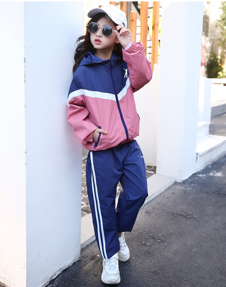 儿童套装长袖夹克长裤两件套运动9休闲小女孩套装中大童校服3-15岁