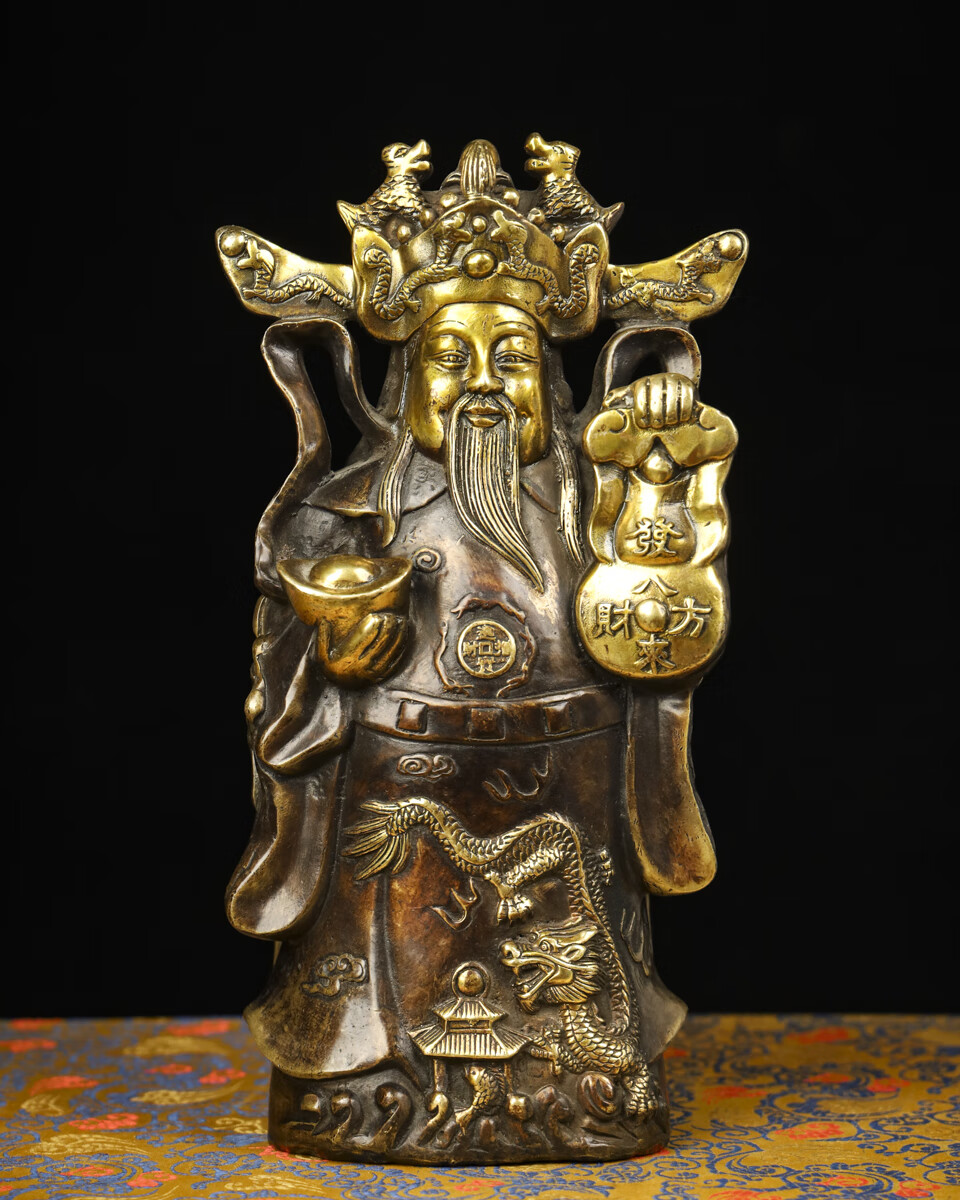 ka382号fy52铜器八方来财财神摆件