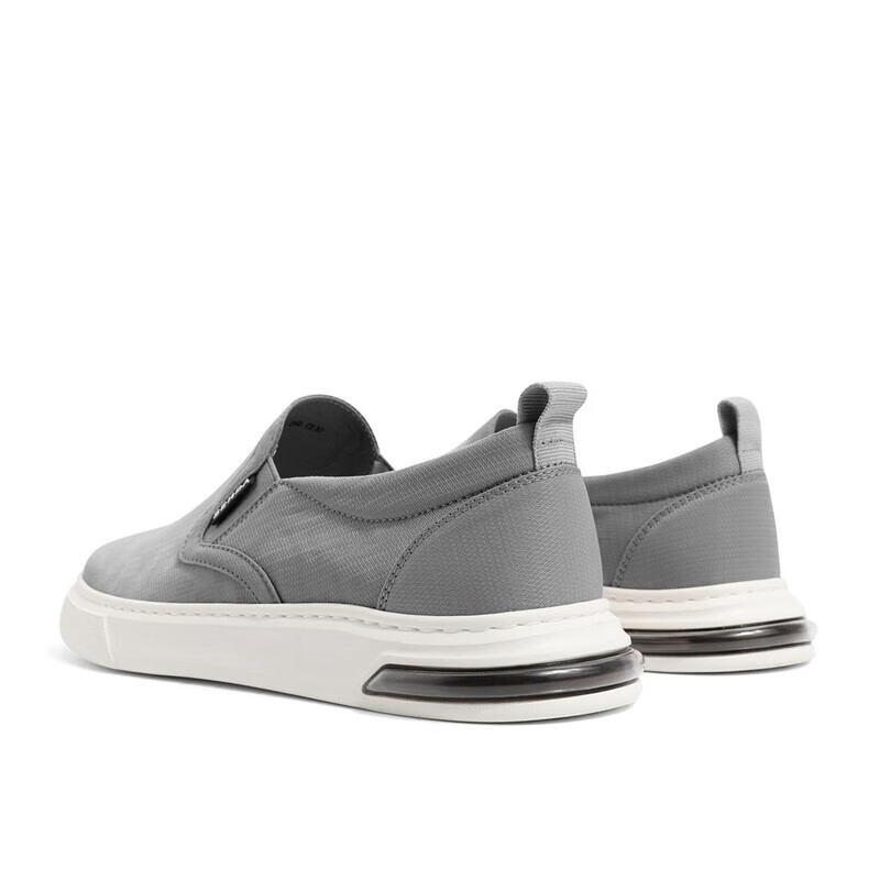 森达简约乐福鞋男2022秋季新款舒适一脚蹬户外休闲布鞋zy519cm2 灰色