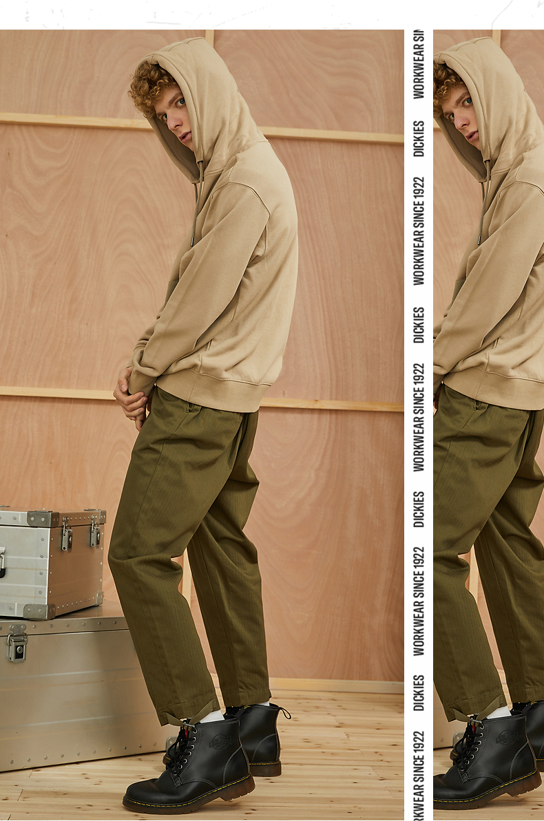 绣花口袋设计连帽套头上衣男士春夏季休闲长袖卫衣男dk009447黑色l