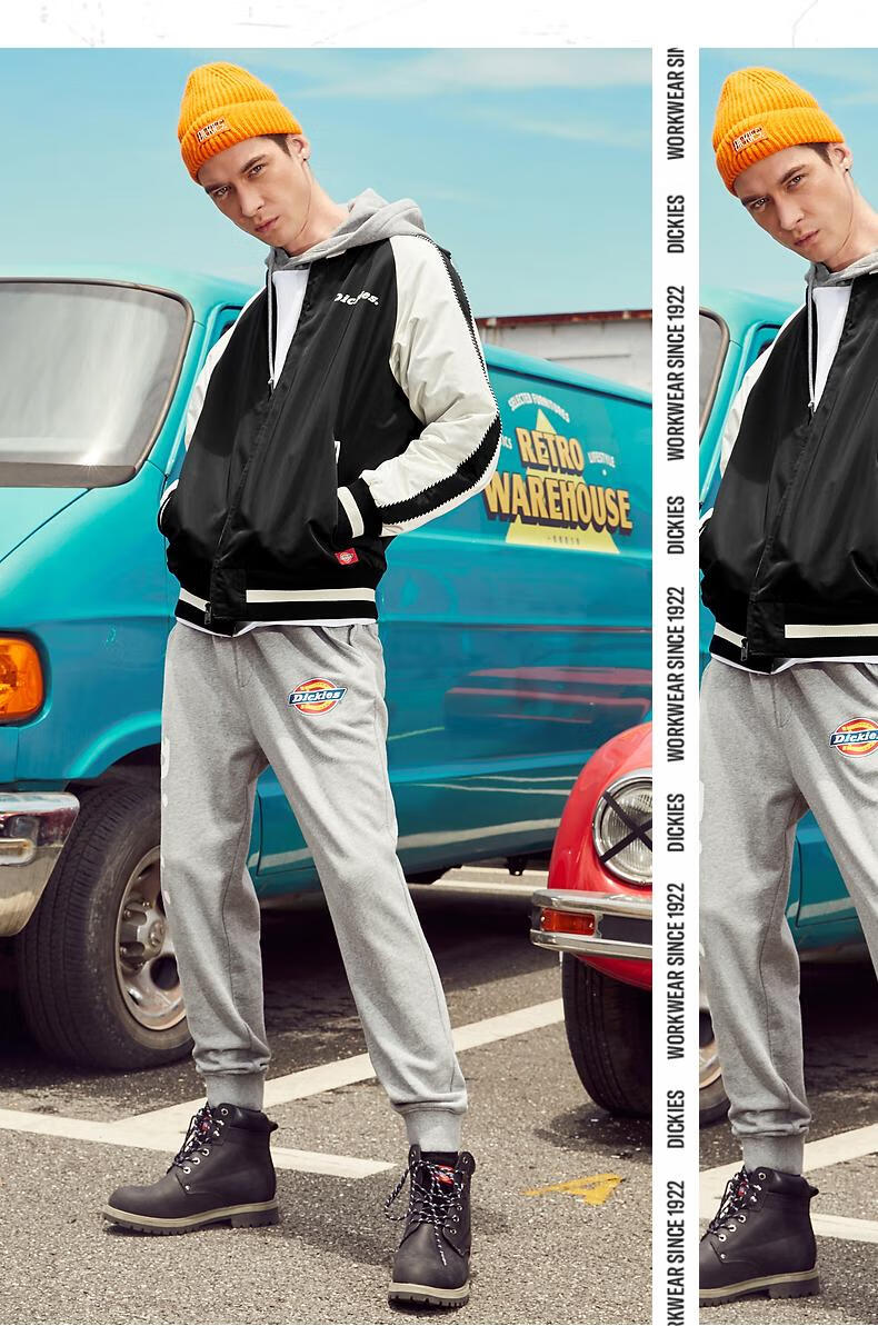 dickies棒球服 印花夹克 秋季男女同款休闲外套 男士长袖棒球夹克