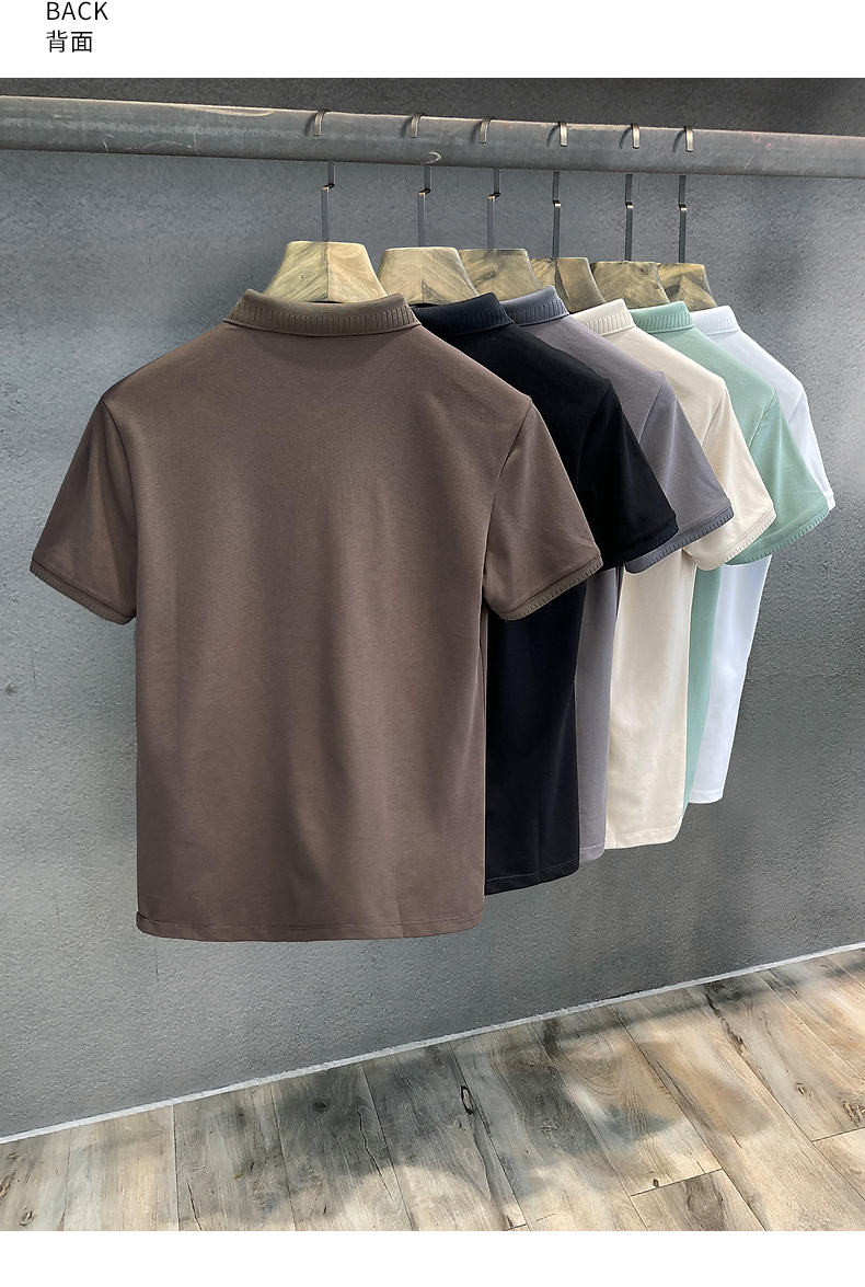 般奈 高端珠地网棉质纯色潮牌polo衫男士翻领基础款保罗衫合体衣服