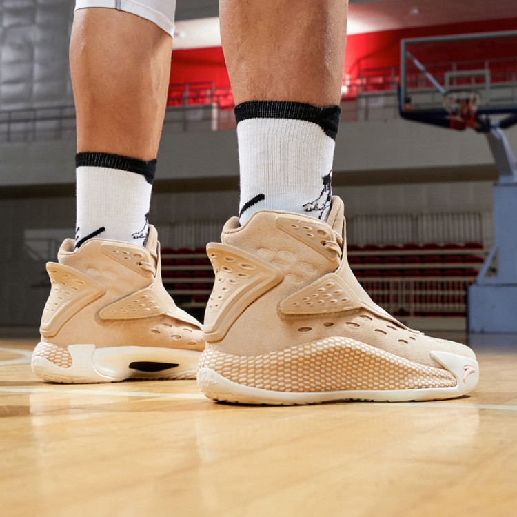 安踏anta 【汤普森kt5】男款篮球鞋国潮高帮汤普森球鞋外场 黑/国旗黄