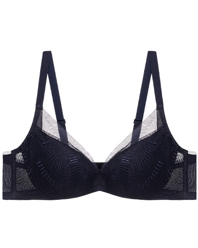 文胸美体如线如丝3/4无纺布薄款聚拢大罩杯文胸ad120031 浅灰蓝 80c