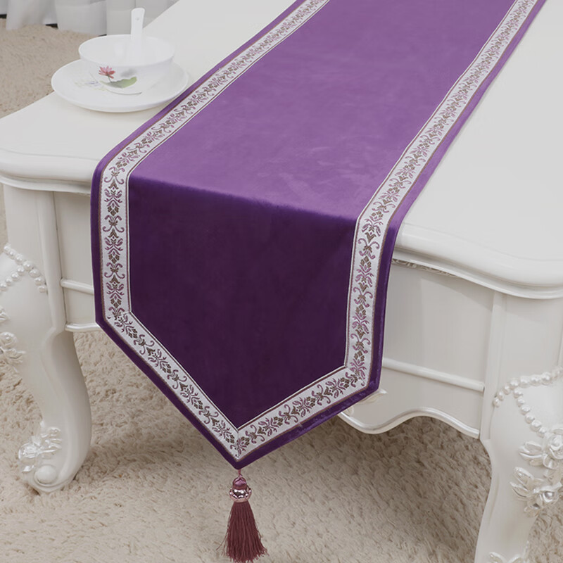 艺必旭中式古典桌旗欧式美式桌旗桌布台布茶几桌旗餐垫定制卡其色