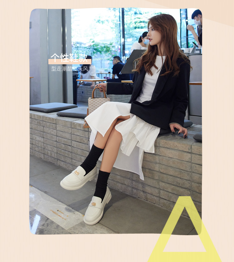 safiya/索菲娅乐福鞋2021秋新方头简约中口一脚蹬女鞋sf13112335 黑色