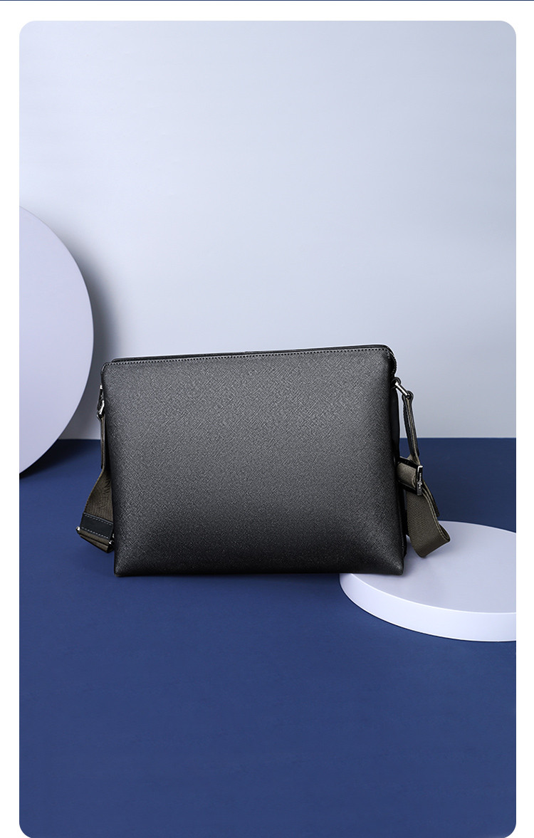 bosssunwen 【商务单肩包】男士牛皮真皮包多功能质感休闲定型包男包