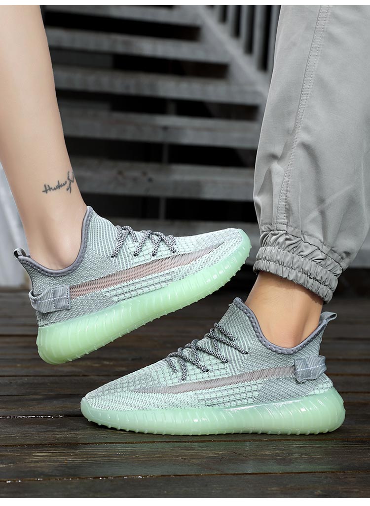 lalpina 2021夏季新款情侣椰子鞋防滑耐磨透气运动鞋百搭休闲鞋 黑灰