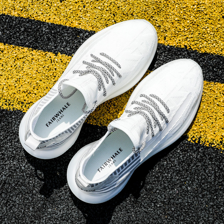 马克华菲fairwhale 男士休闲鞋透气网面鞋男小白鞋椰子鞋男鞋子运动