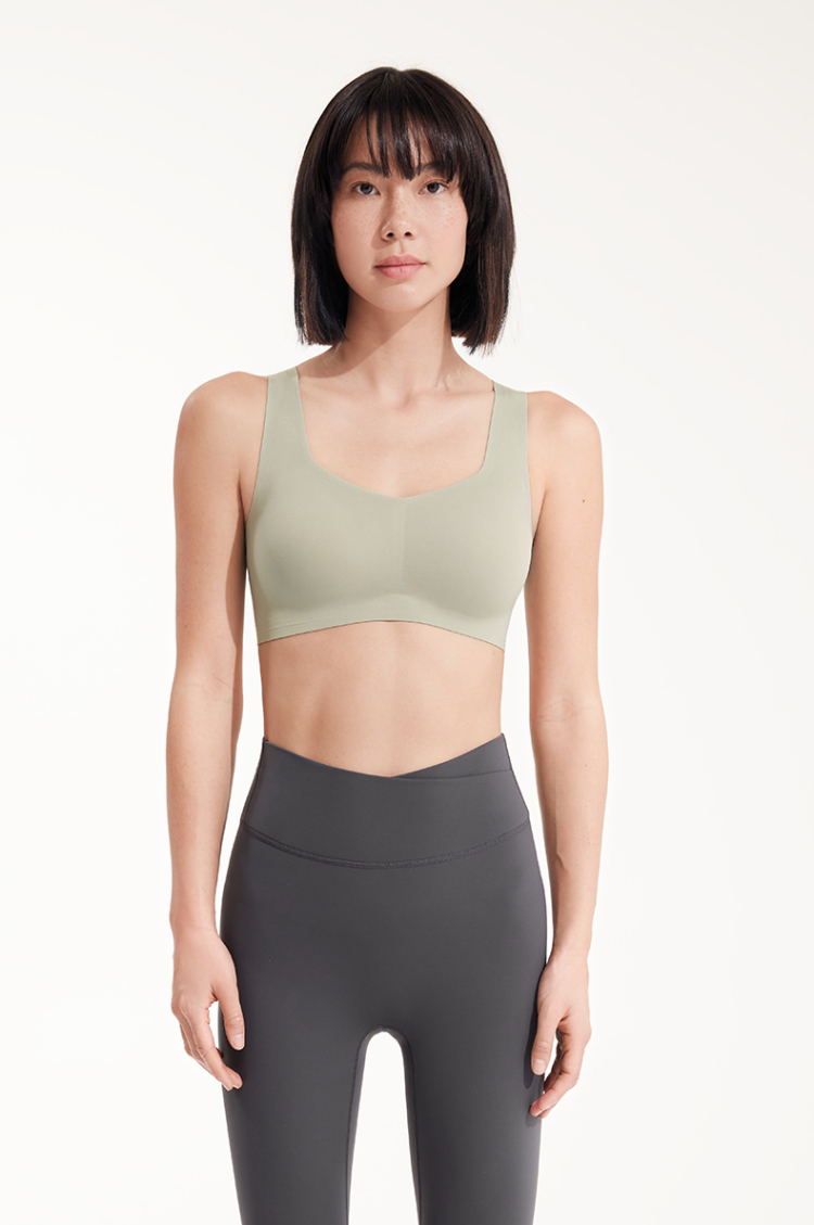 爱慕运动内衣女士imoveiv3d果冻胶薄模杯聚拢运动文胸as116m52 绿色