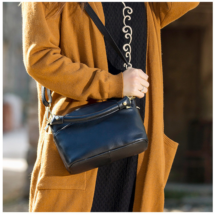 珂卡芙kekafu 【头层牛皮】新款真皮女包时尚单肩包大容量女包 粉色