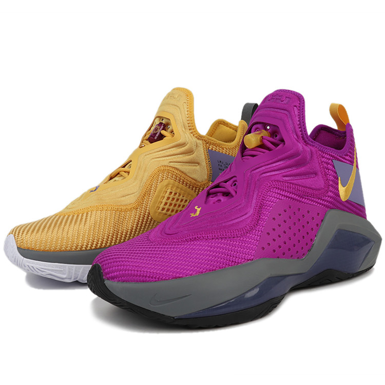 耐克nike 冬新款lebron soldier xiv ep詹姆斯14代实战篮球鞋 明亮紫