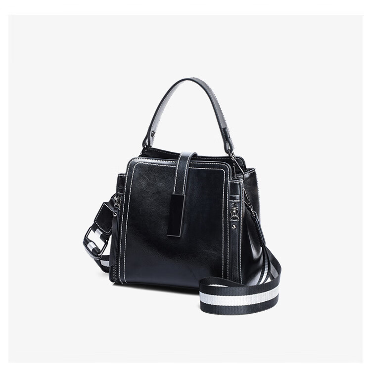 卡丹路cardanro 【时尚复古】油蜡牛皮大容量水桶包女士手提包包女式