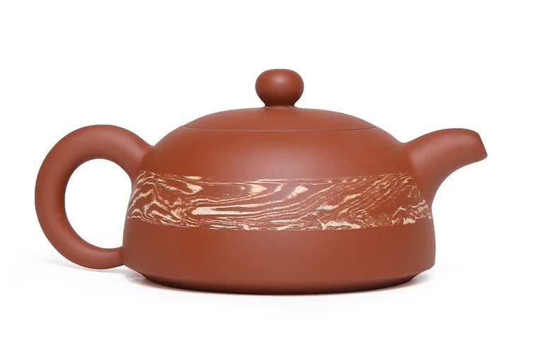 此时此刻荣昌陶茶壶全手工定绞半月壶郭绍全非紫砂壶普洱茶具茶器 定