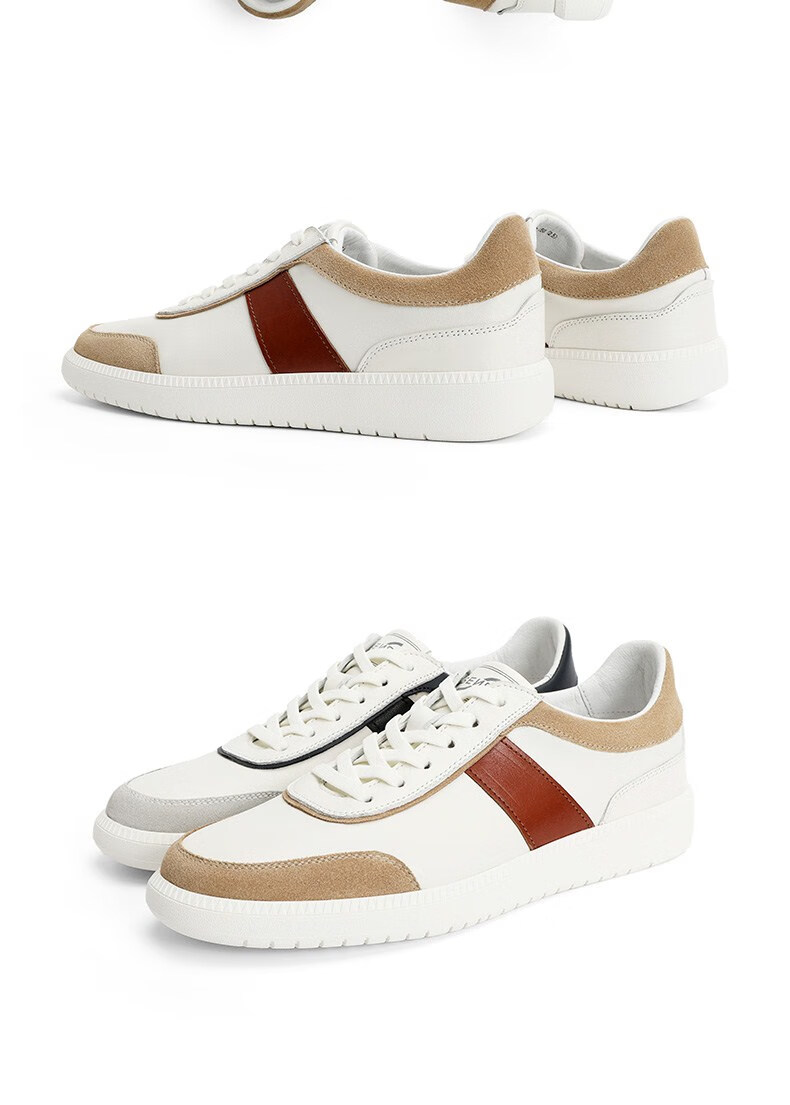 森达秋季新款户外韩版运动旅游平跟男休闲鞋板鞋z0602cm1男白色红43