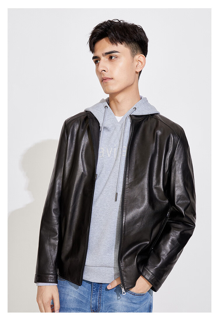 纳维凯尔navigare 意大利小帆船 21秋季新品防风顺滑舒适立领男士皮衣