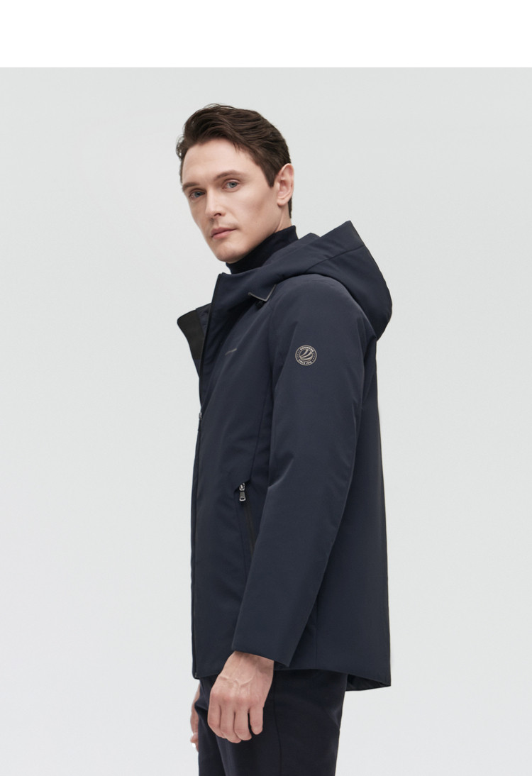 波司登bosideng 【21新款】男商务鹅绒连帽无痕压胶充绒休闲百搭干练