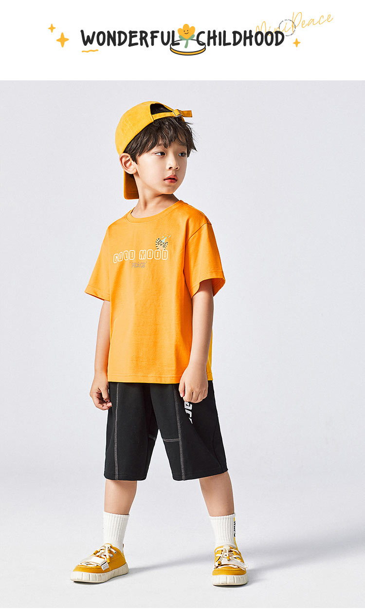 mini peace 【新品】太平鸟童装男童夏季潮酷时尚卡通图案短袖儿童t恤