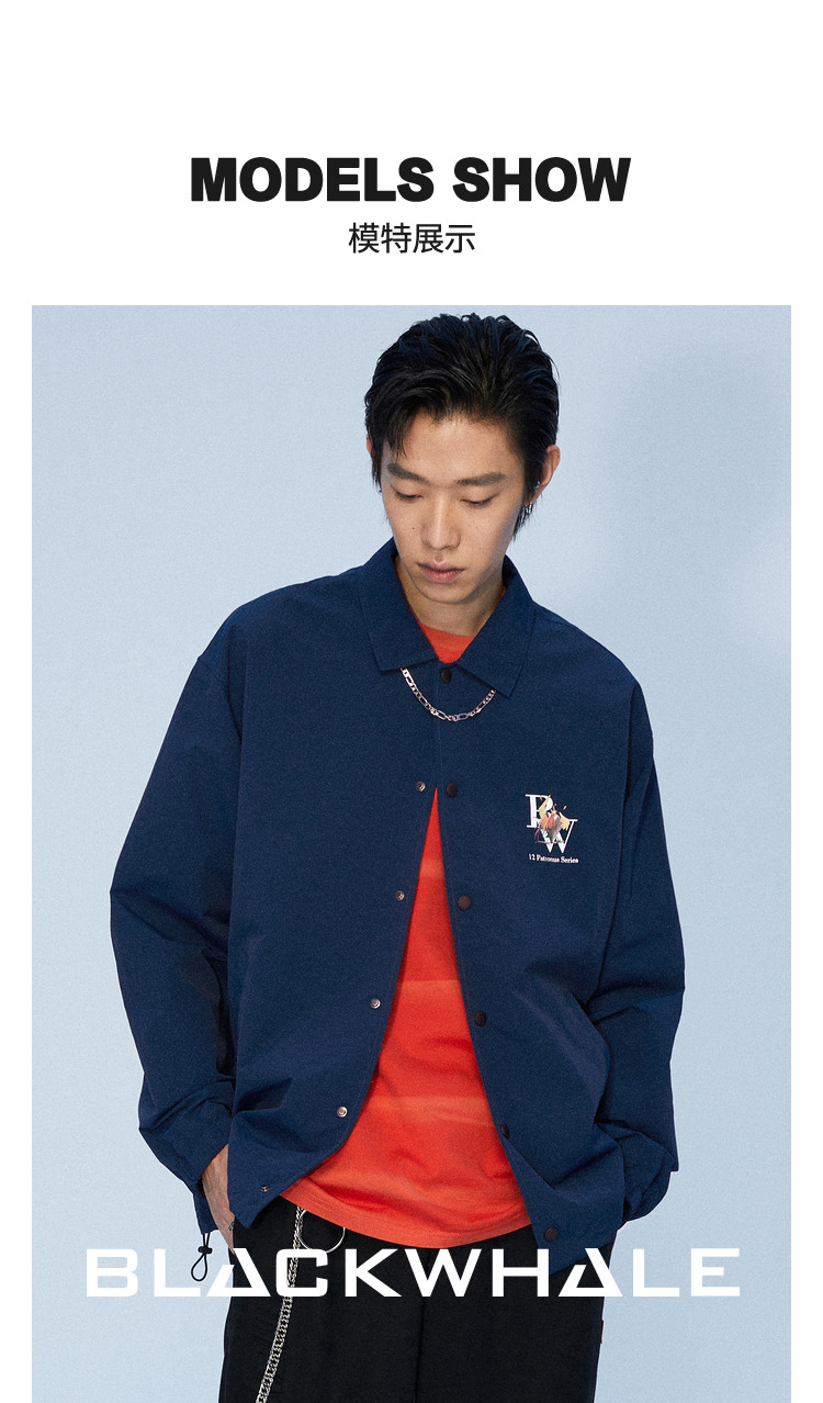 黑鲸hla jeans 生肖鸡翻领夹克2021年秋季新品十二生肖系列外套商场