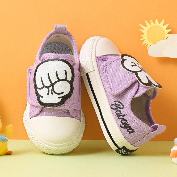 芭芭鸭 宝宝学步鞋帆布鞋2021新品小童鞋趣味软底休闲鞋 黑色 20